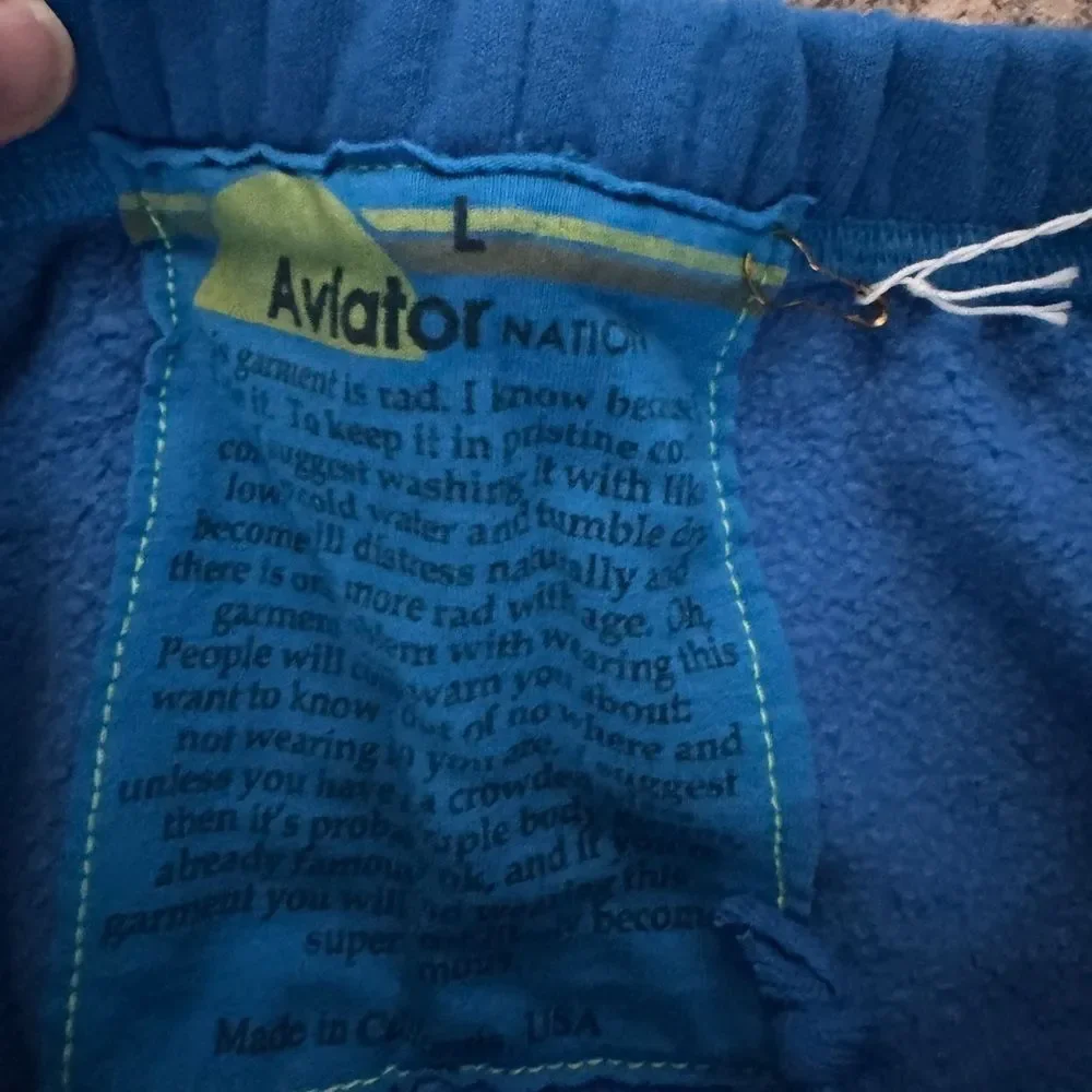 Aviator Nation VINTAGE PATCH CREW & SWEATPANTS - OCEAN - Picture 5 of 10